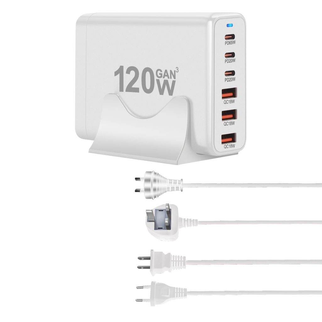 120W GaN 6 - Port USB - C Charger - MoodPeach