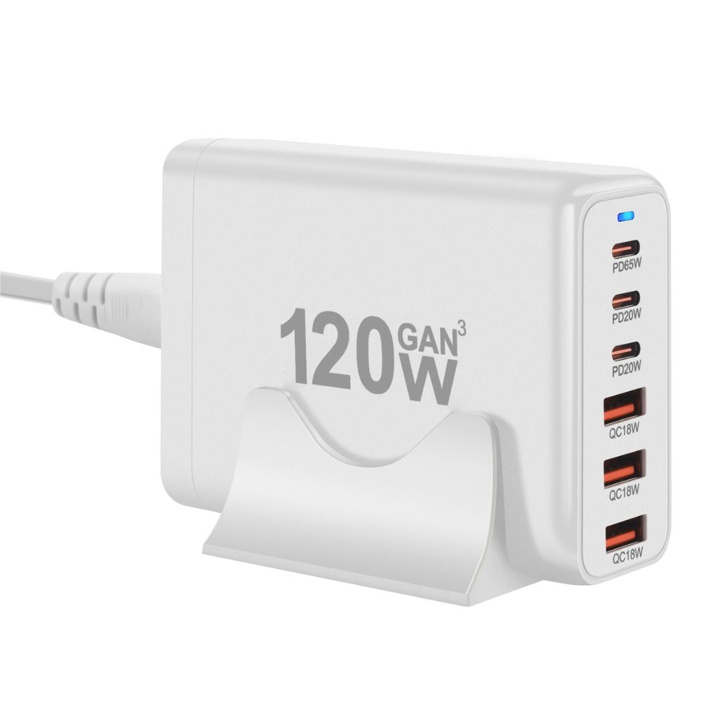 120W GaN 6 - Port USB - C Charger - MoodPeach