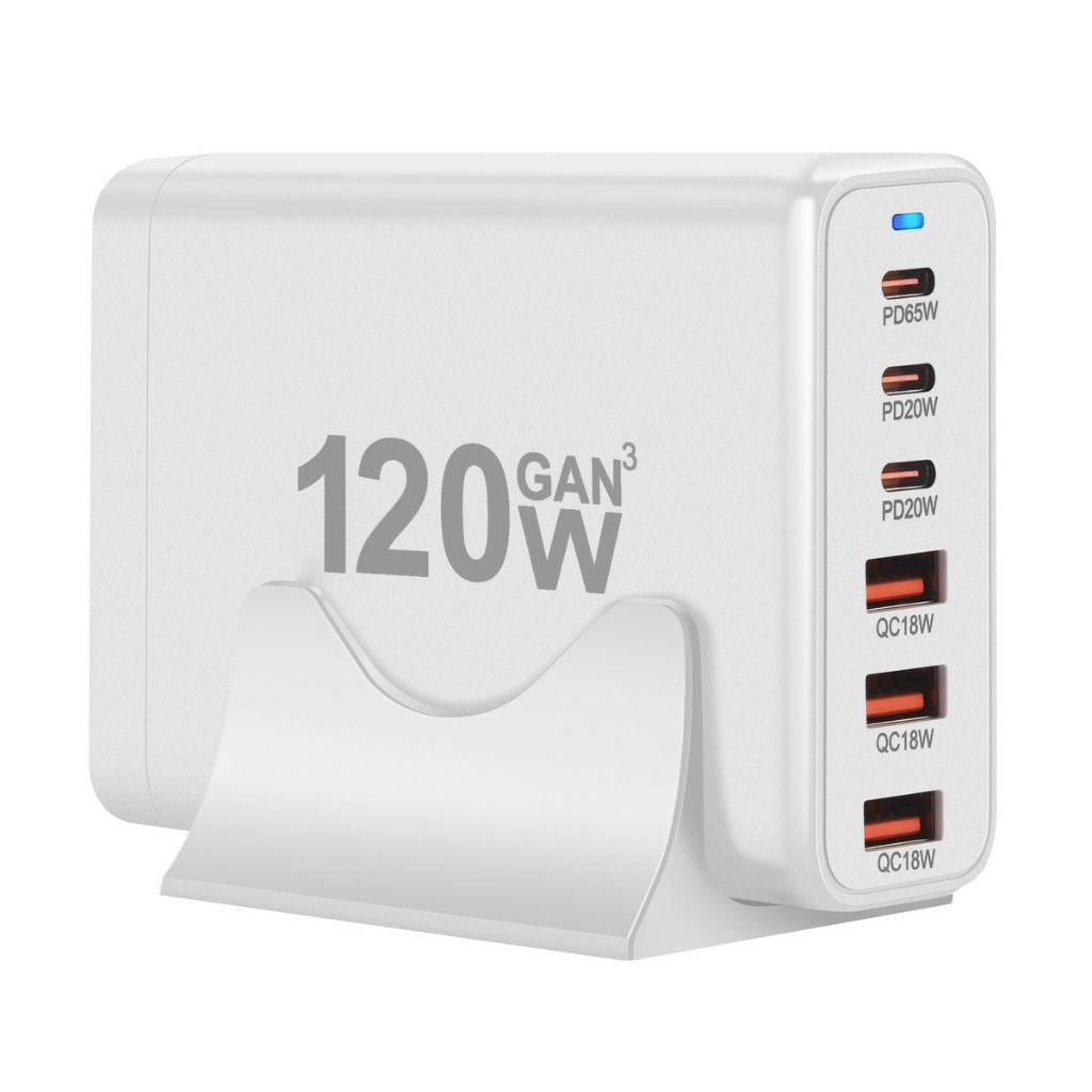 120W GaN 6 - Port USB - C Charger - MoodPeach
