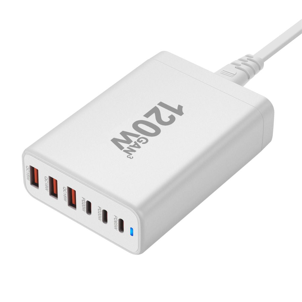 120W GaN 6 - Port USB - C Charger - MoodPeach
