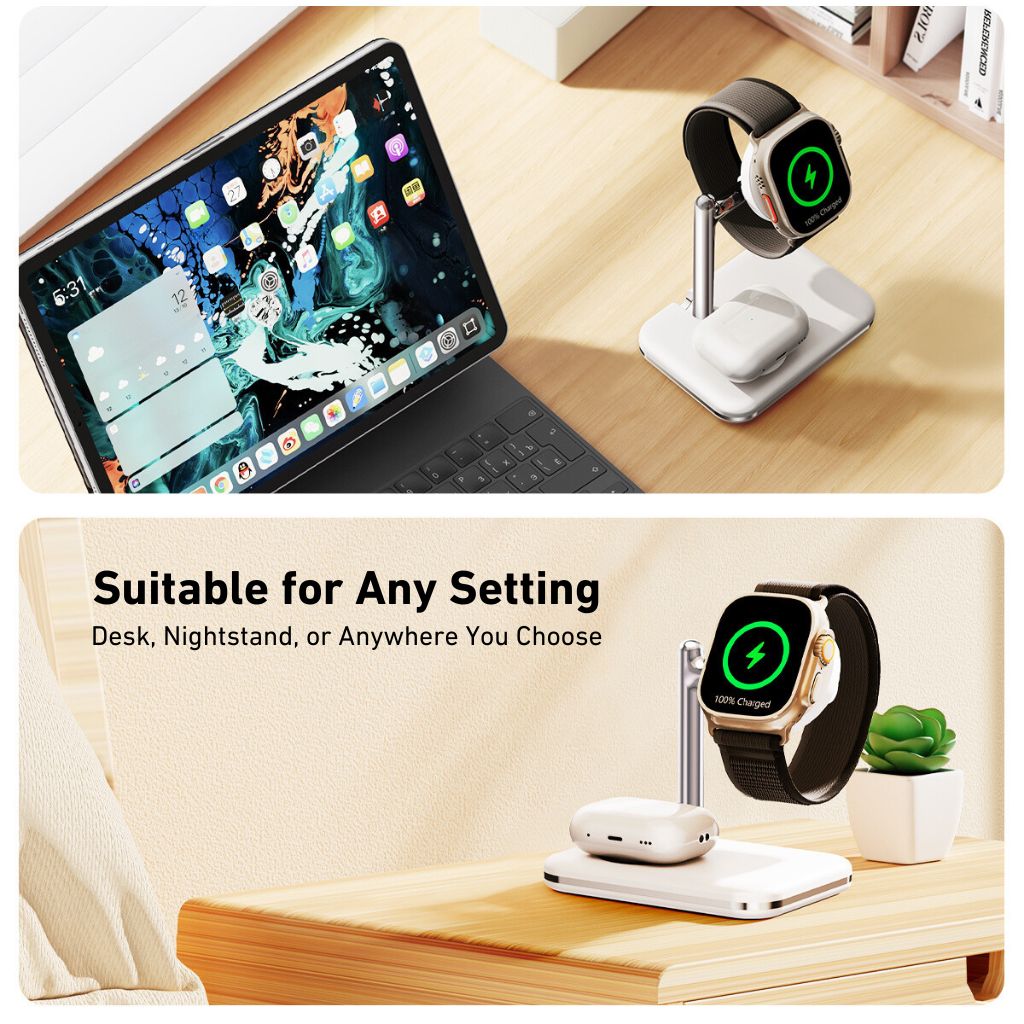 2 in 1 Apple Watch & AirPods Charger - MoodPeach