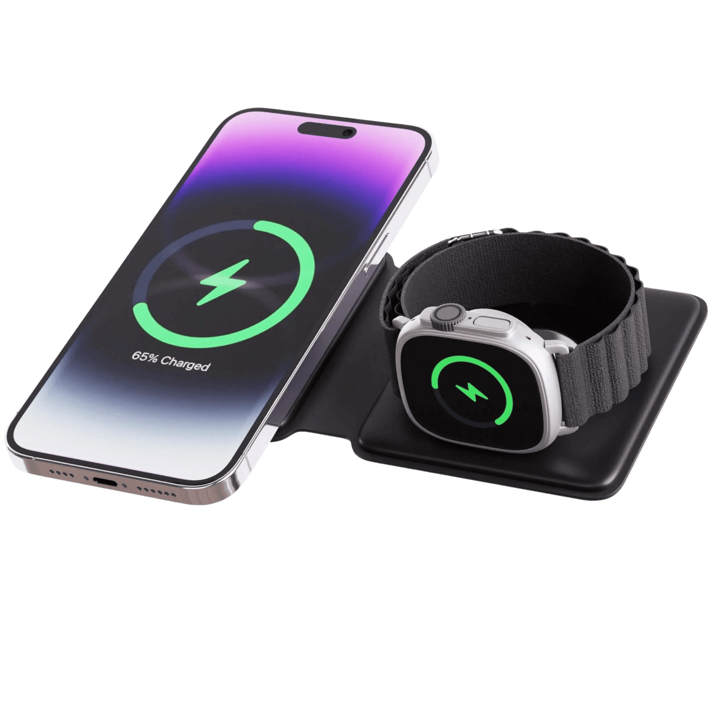 2 in 1 Foldable Charger for Apple - MoodPeach