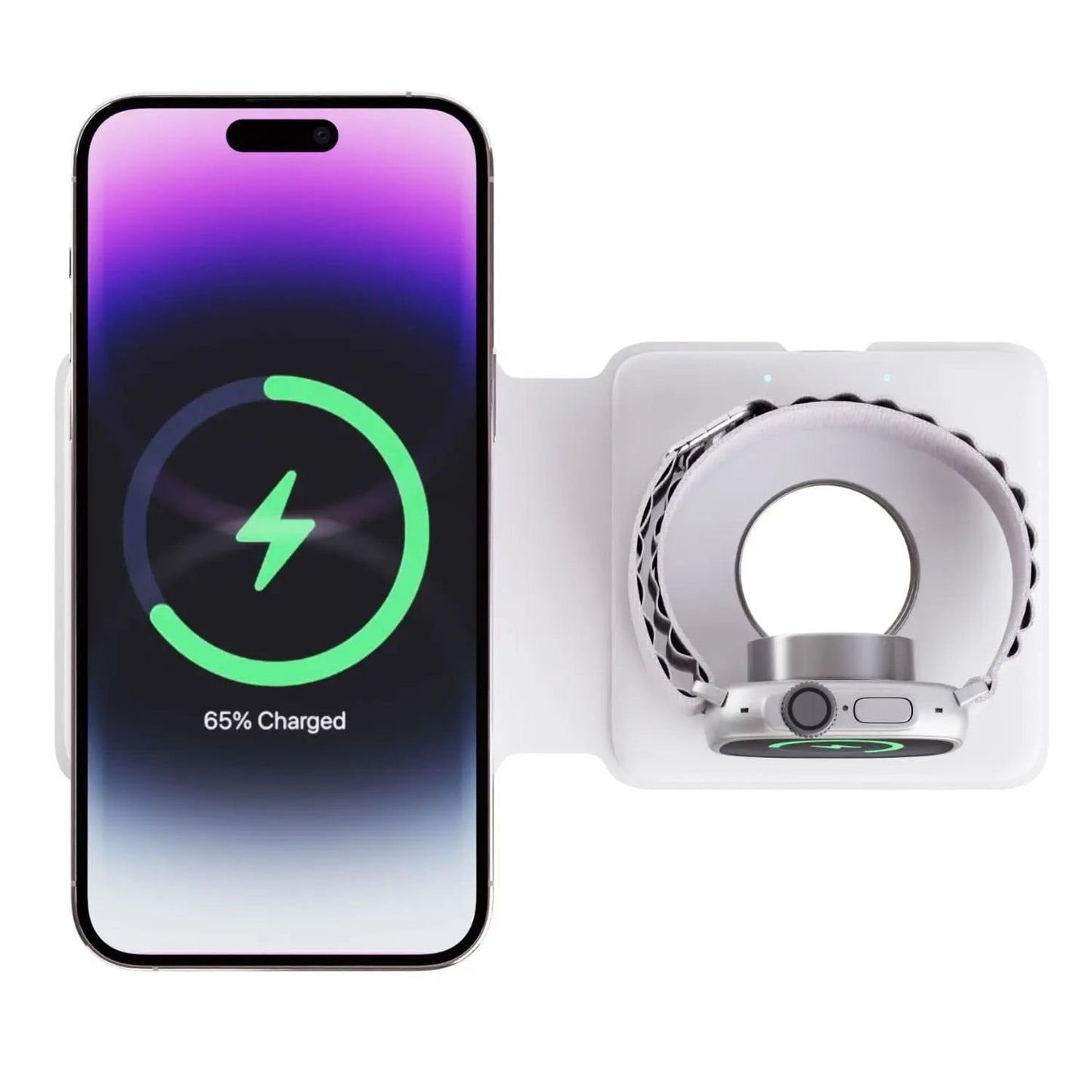2 in 1 Foldable Charger for Apple - MoodPeach