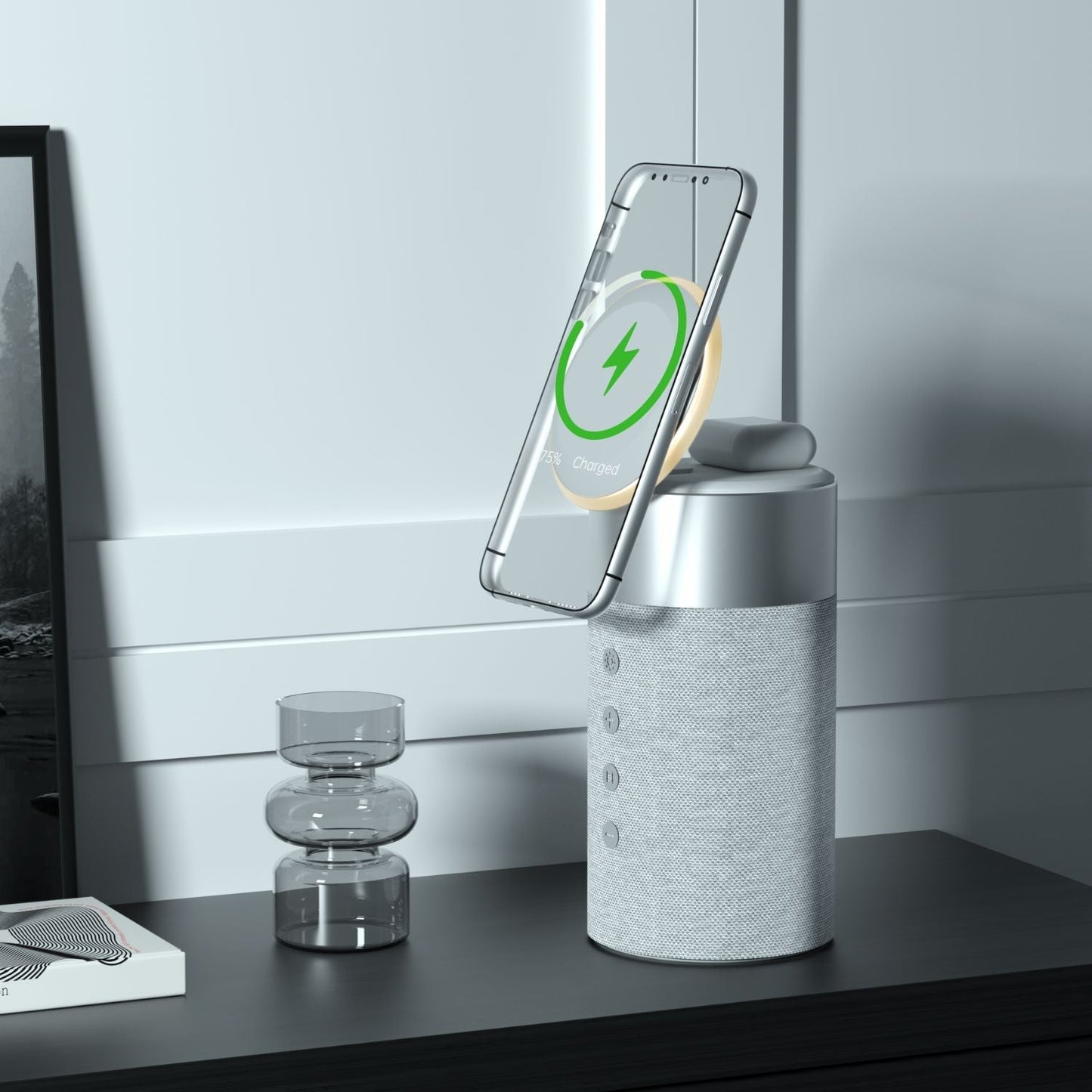2 in 1 Magnetic Charger & Speaker - MoodPeach