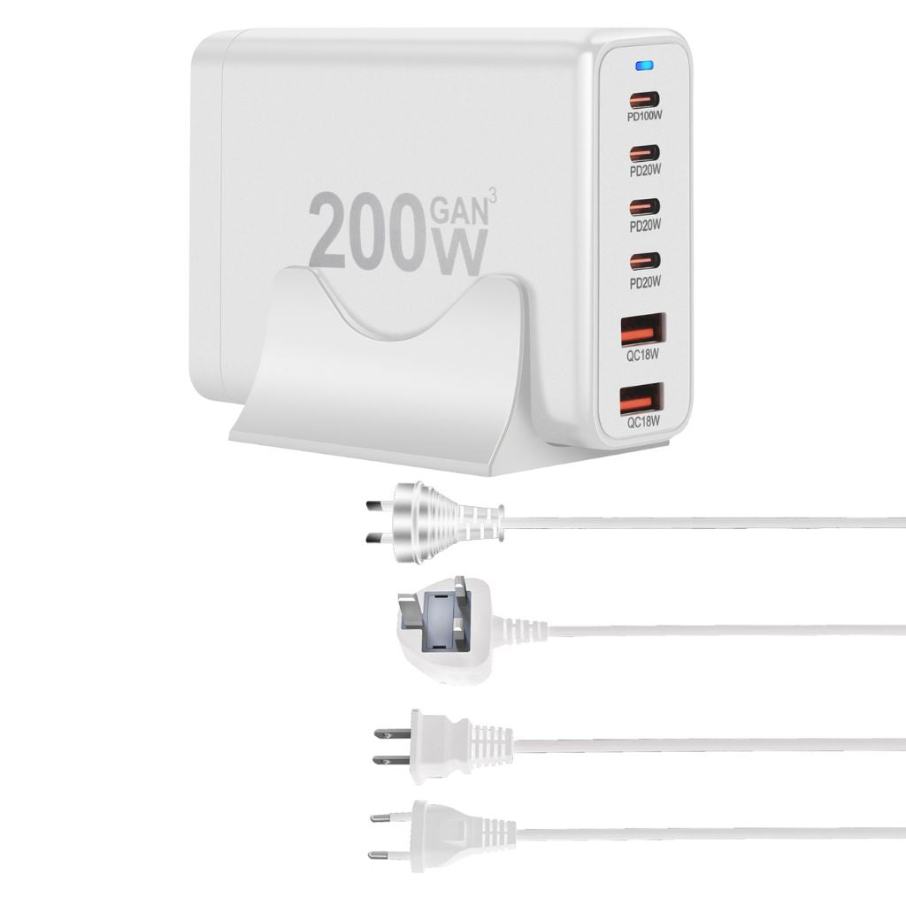 200W GaN 6 - Port USB - C Charger - MoodPeach