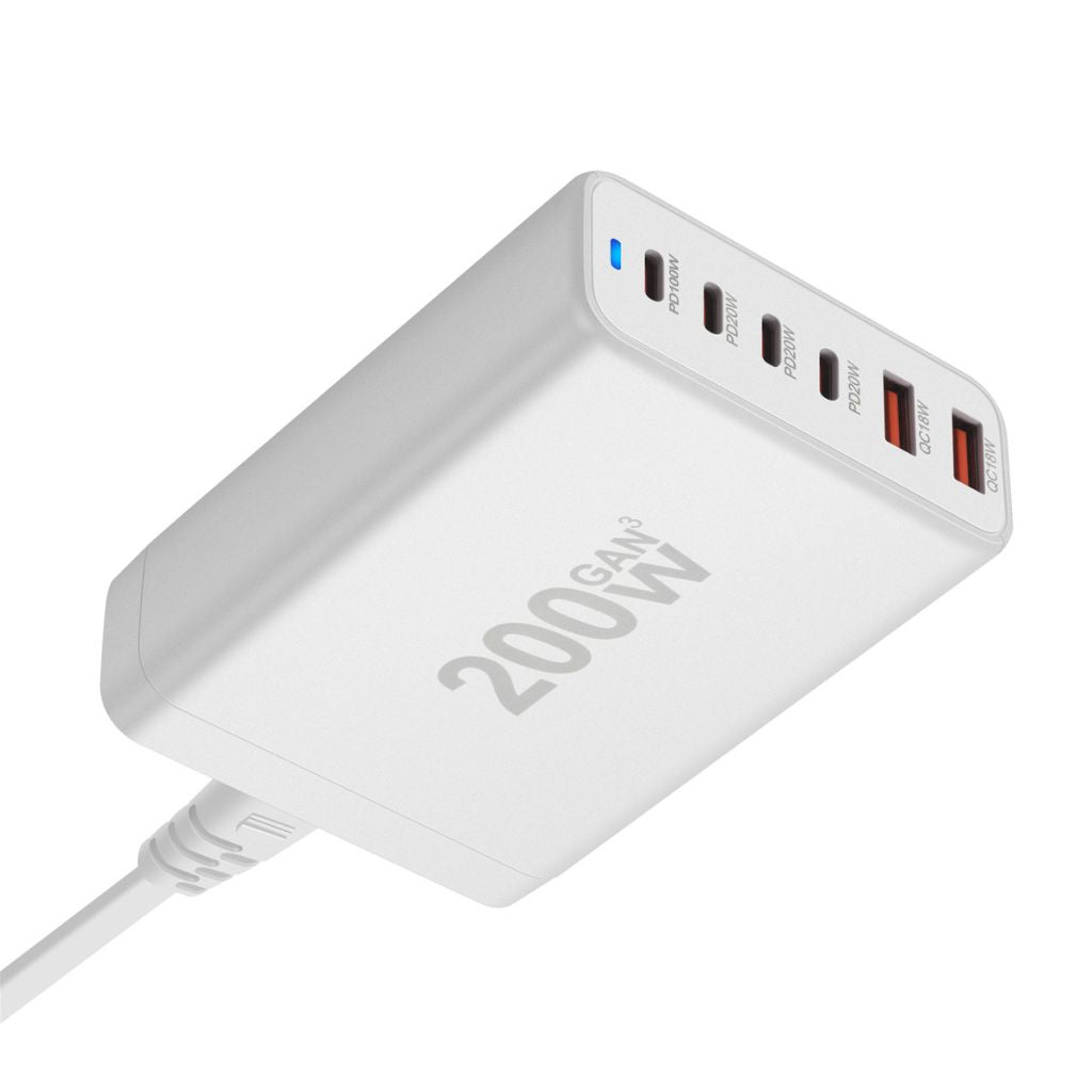200W GaN 6 - Port USB - C Charger - MoodPeach