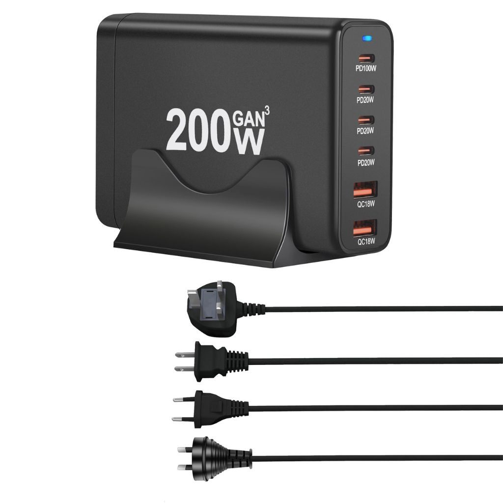 200W GaN 6 - Port USB - C Charger - MoodPeach