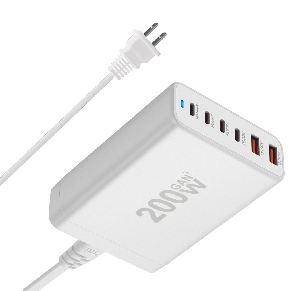 200W GaN 6 - Port USB - C Charger - MoodPeach