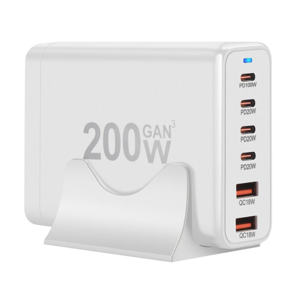 200W GaN 6 - Port USB - C Charger - MoodPeach