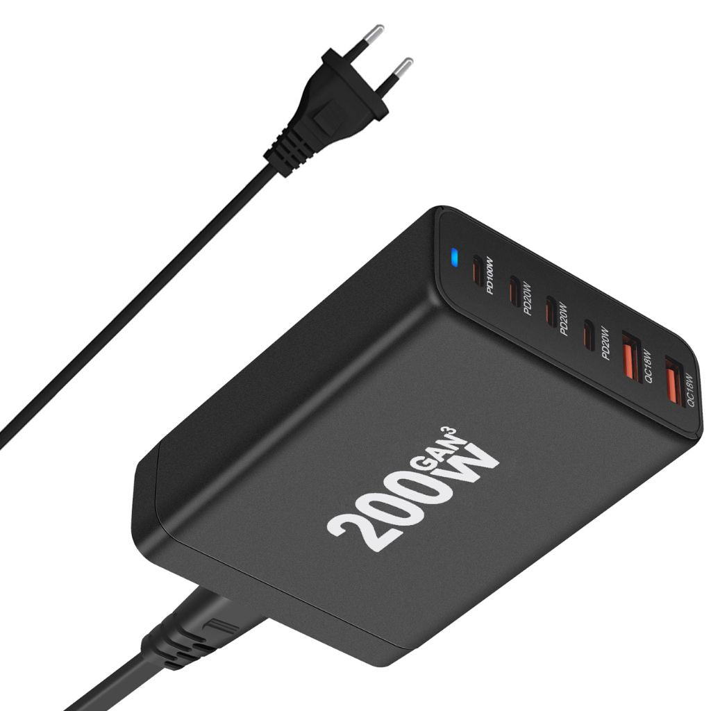 200W GaN 6 - Port USB - C Charger - MoodPeach