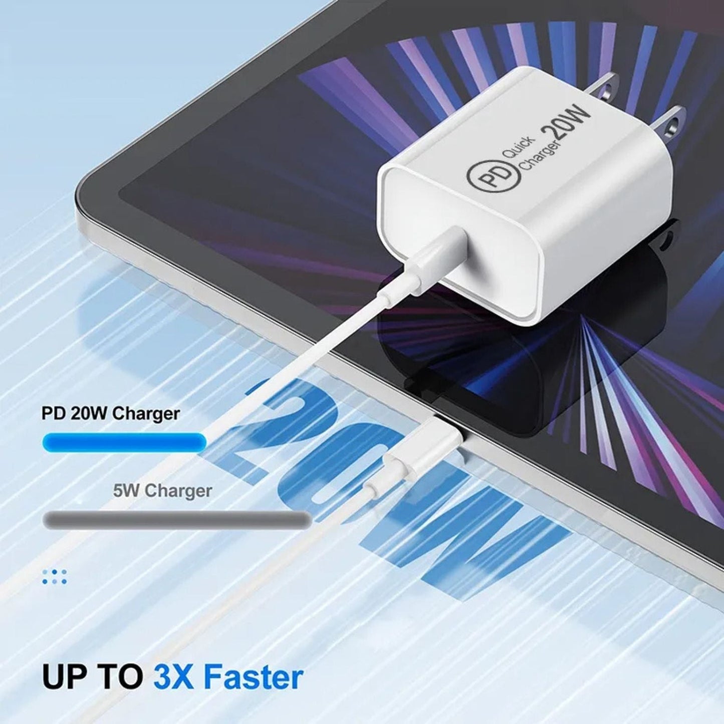 20W USB C Power Adapter - MoodPeach