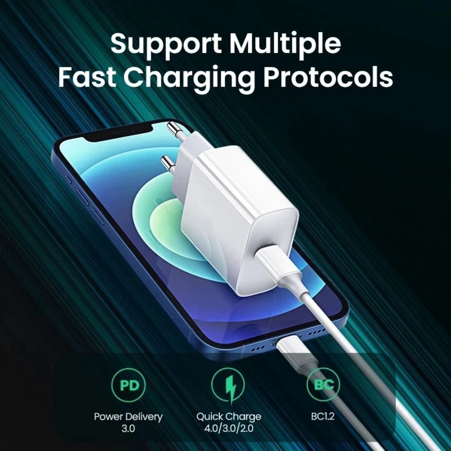 20W USB C Power Adapter - MoodPeach