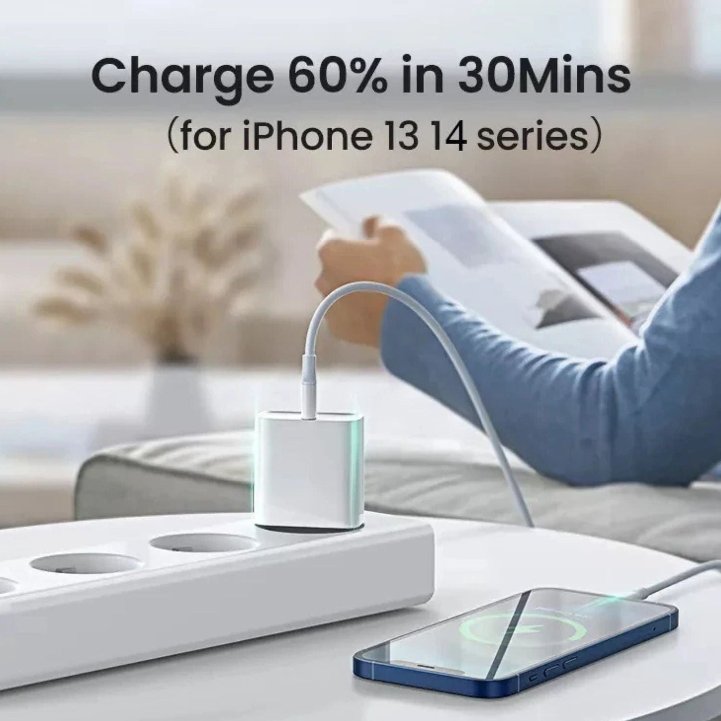 20W USB C Power Adapter - MoodPeach