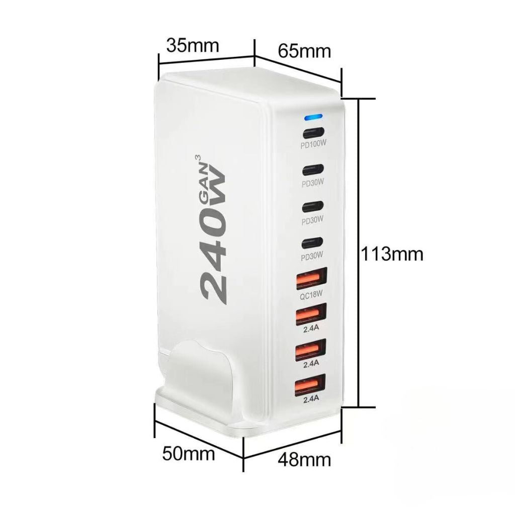 240W GaN 8 - Port USB - C Charger - MoodPeach