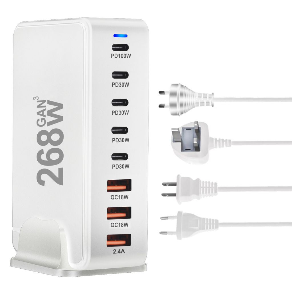 268W GaN 8 - Port USB - C Charger - MoodPeach