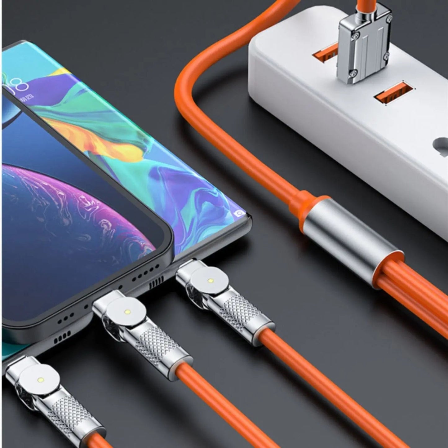 3 in 1 Charging Cable with Universal Compatbility & 120W - MoodPeach