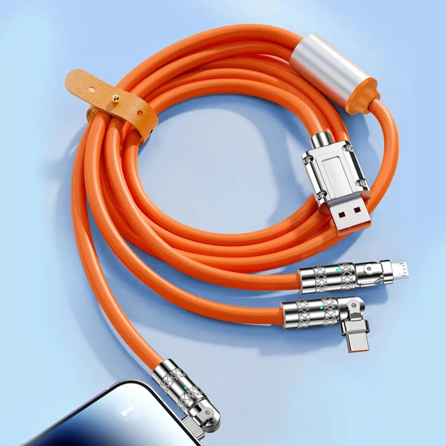 3 in 1 Charging Cable with Universal Compatbility & 120W - MoodPeach