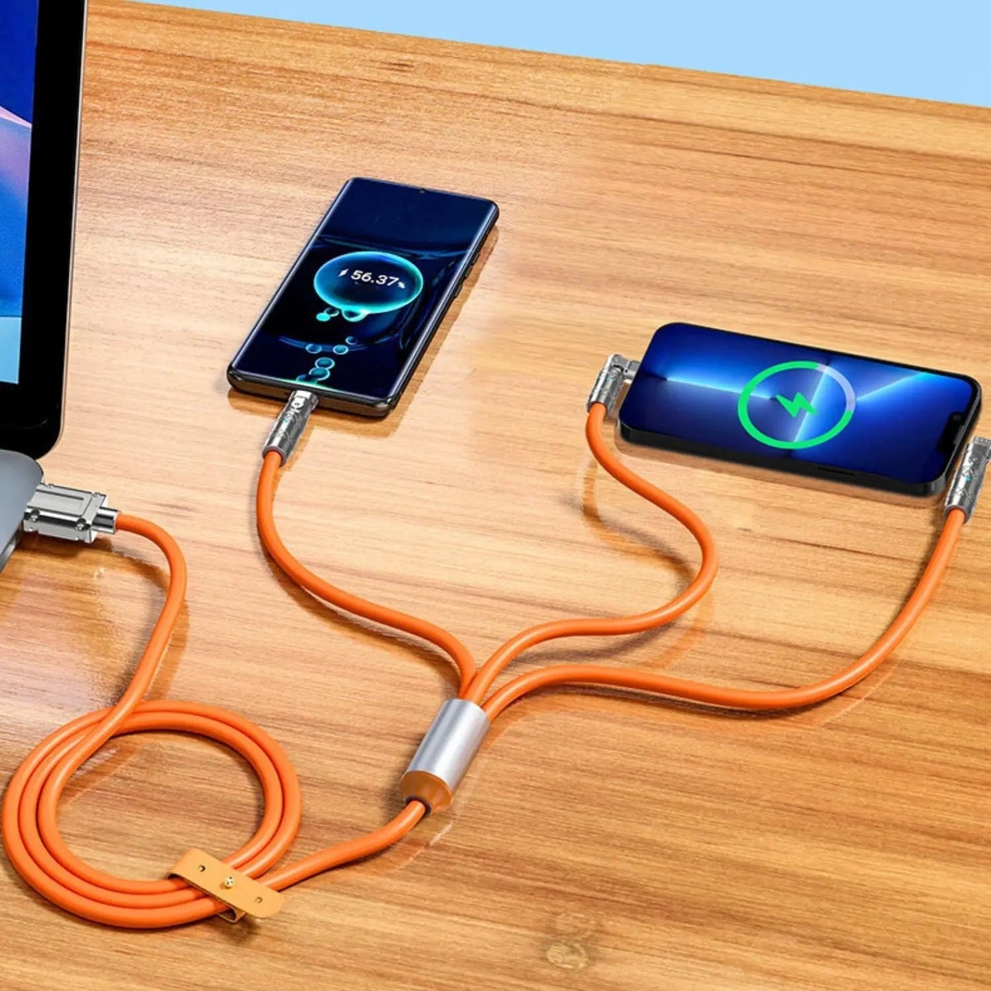 3 in 1 Charging Cable with Universal Compatbility & 120W - MoodPeach