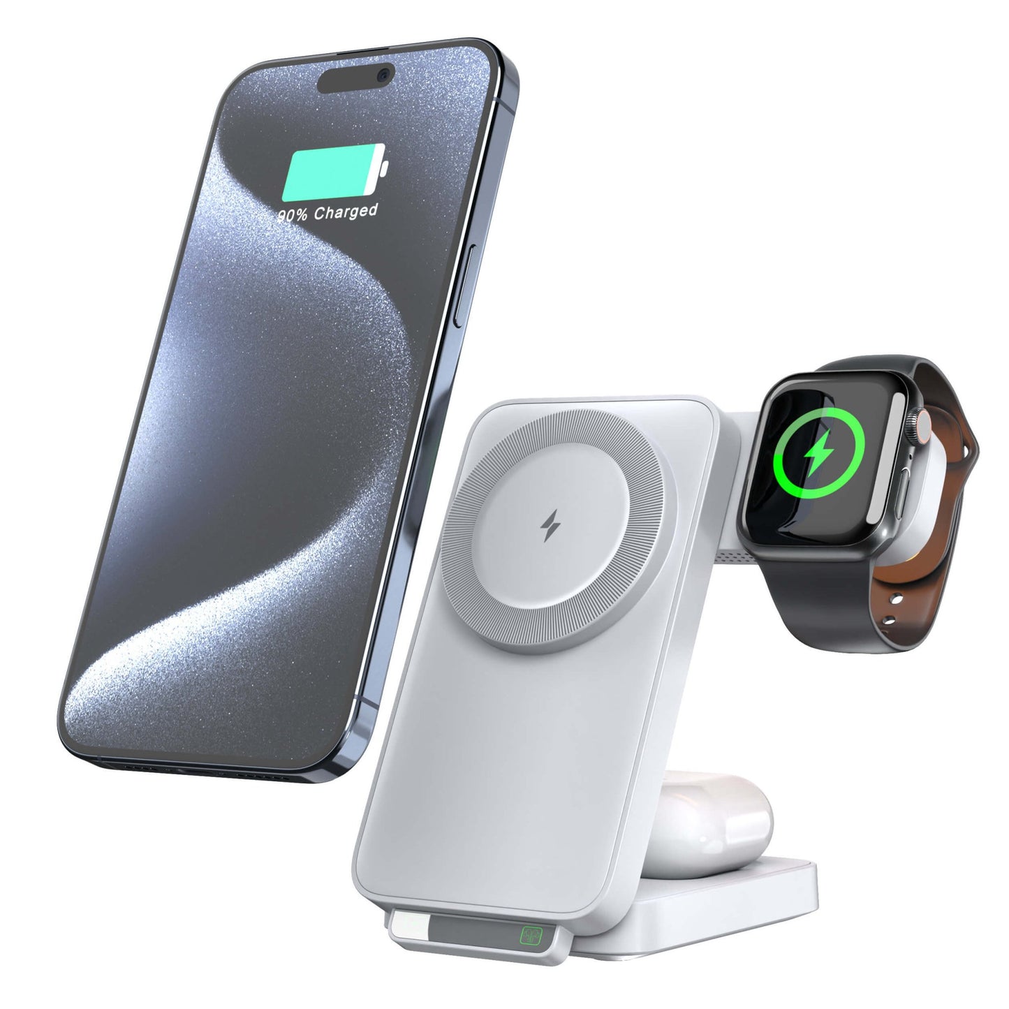 3 in 1 Foldable Charger for Apple - MoodPeach