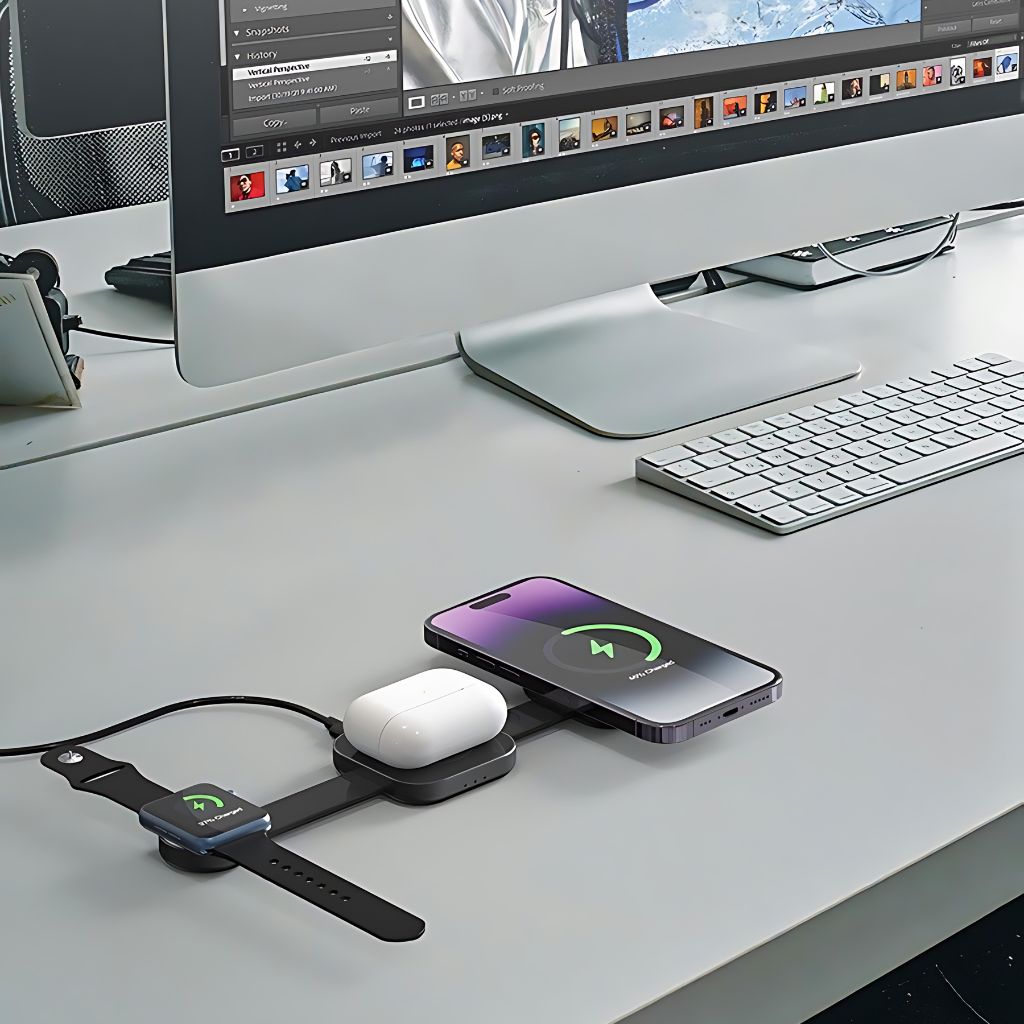 3 in 1 Foldable Charger for Apple - MoodPeach