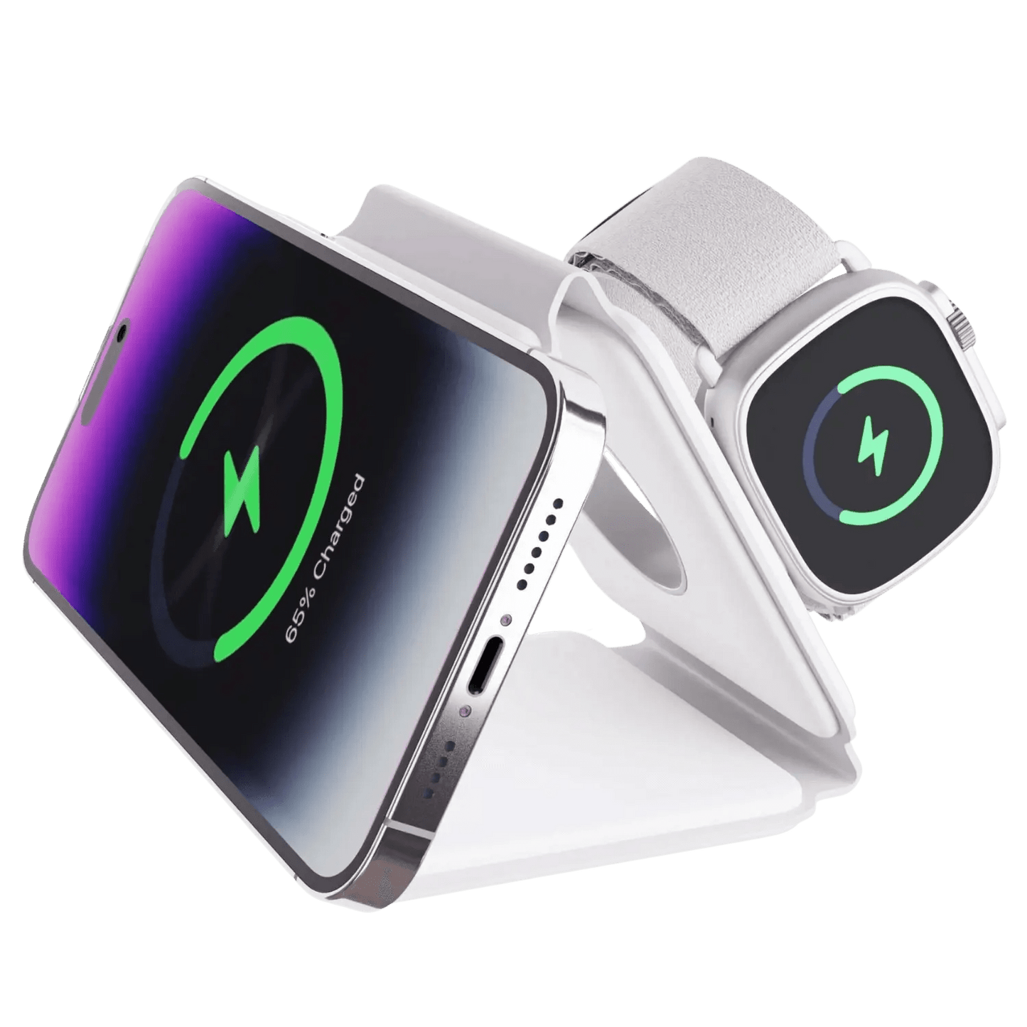 3 in 1 Foldable Charger for Apple - MoodPeach