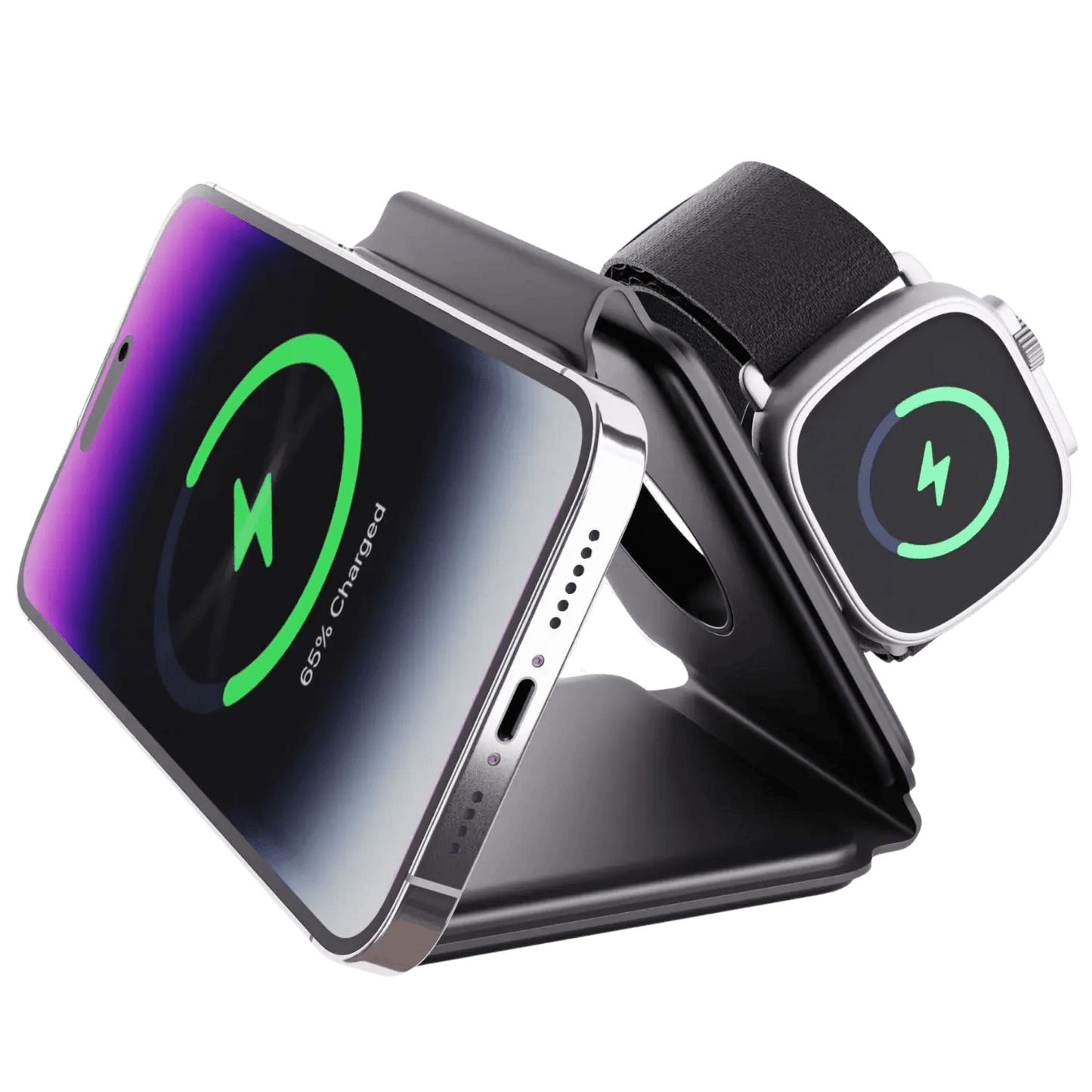 3 in 1 Foldable Charger for Apple - MoodPeach