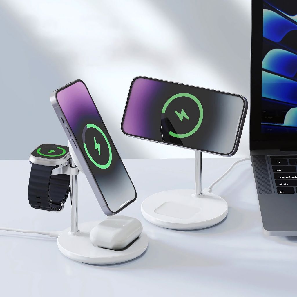 3 in 1 Magnetic Charger for Apple & Samsung - MoodPeach