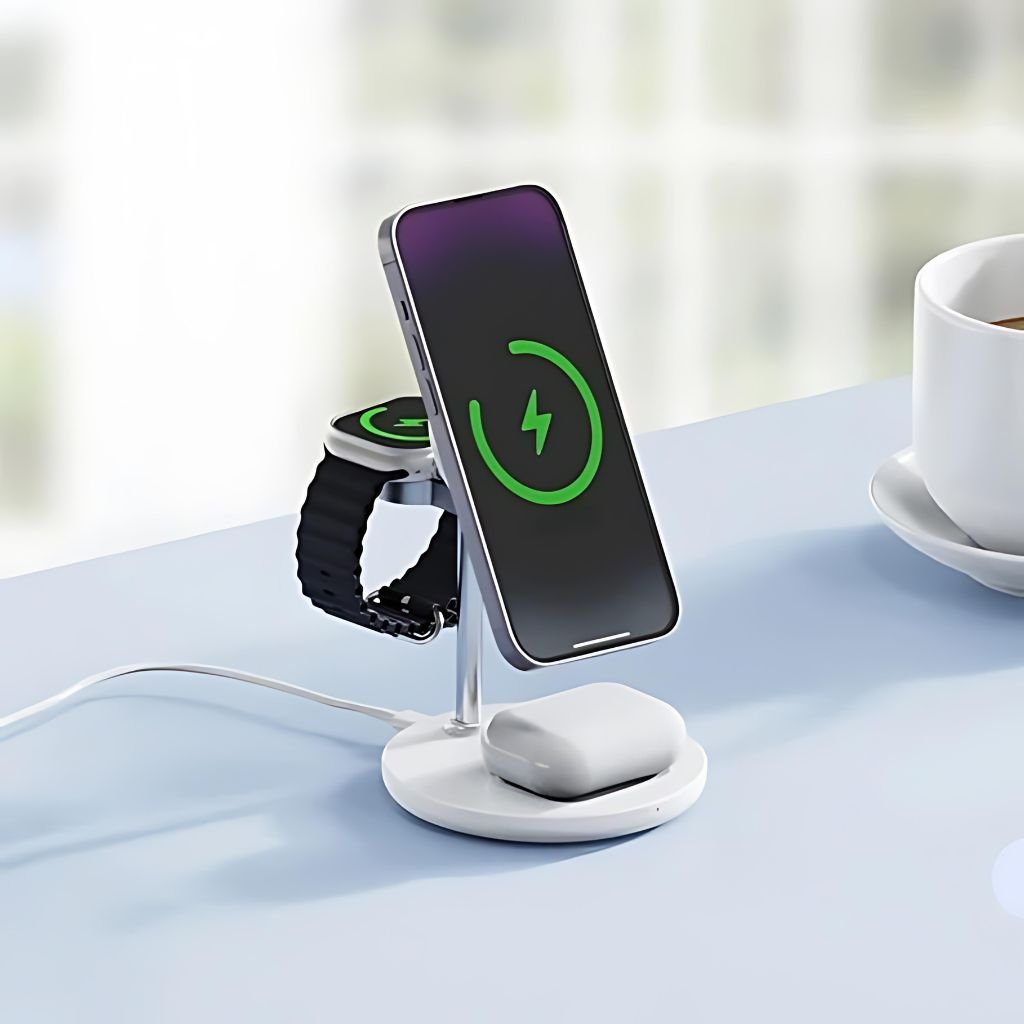 3 in 1 Magnetic Charger for Apple & Samsung - MoodPeach