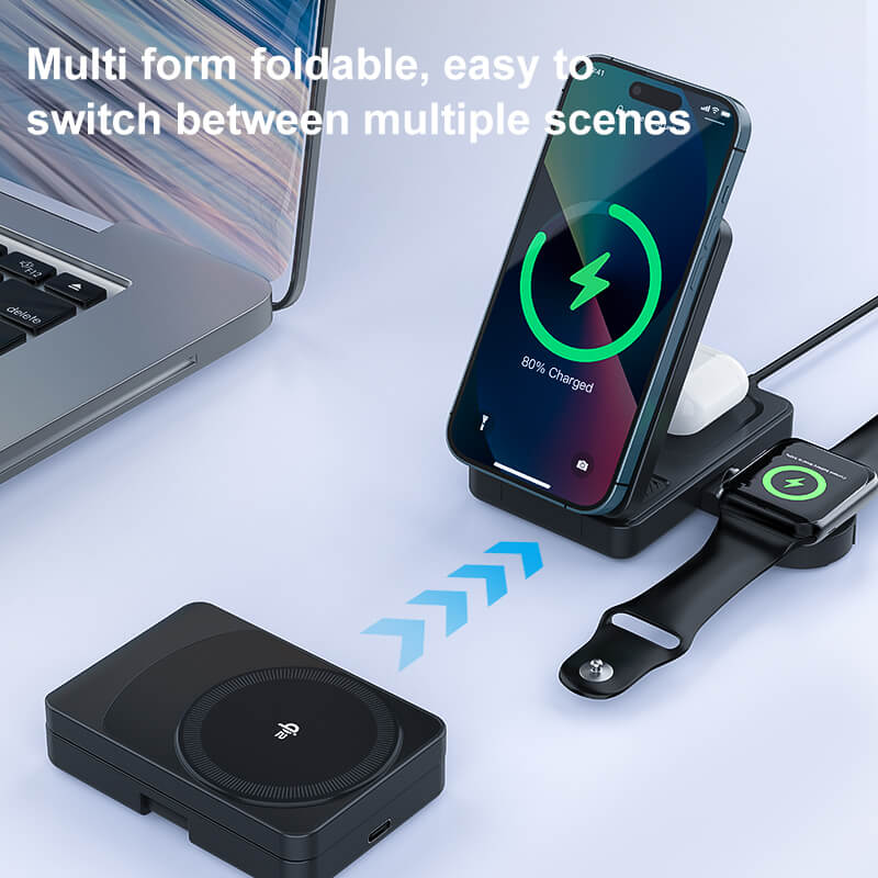 3 in 1 Qi2 Foldable Charger - MoodPeach