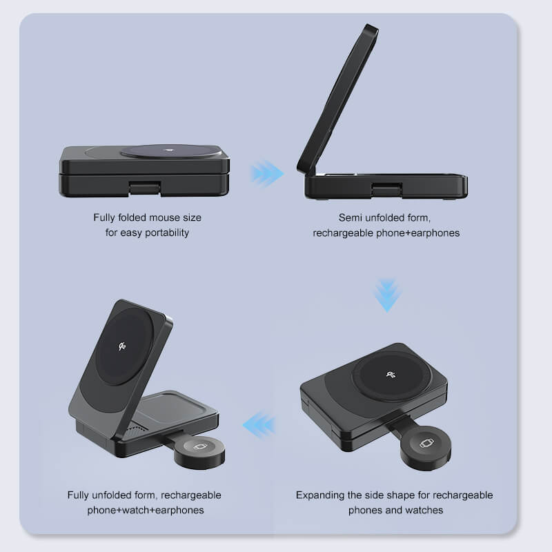 3 in 1 Qi2 Foldable Charger - MoodPeach