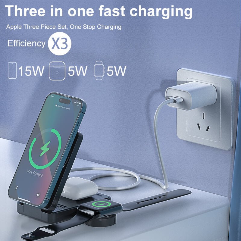 3 in 1 Qi2 Foldable Charger - MoodPeach