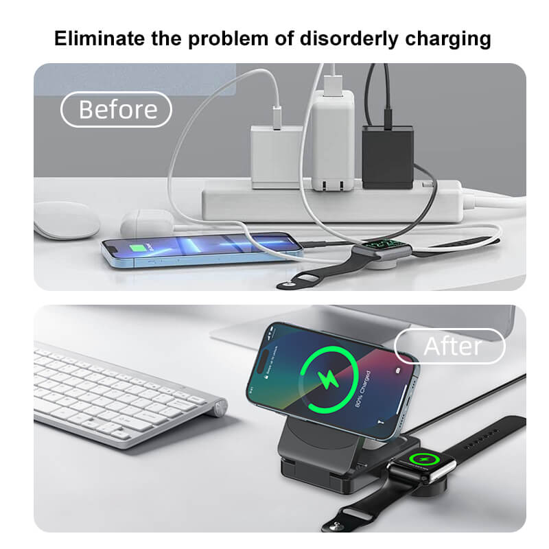 3 in 1 Qi2 Foldable Charger - MoodPeach