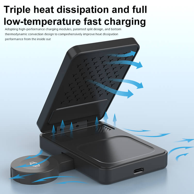 3 in 1 Qi2 Foldable Charger - MoodPeach