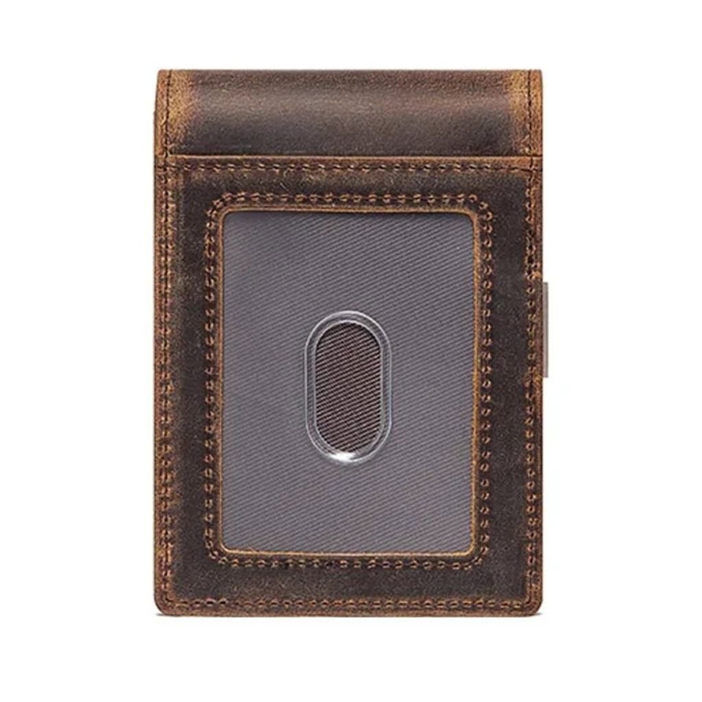 AirTag Leather Flip Wallet - MoodPeach