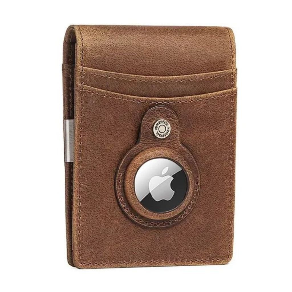 AirTag Leather Flip Wallet - MoodPeach
