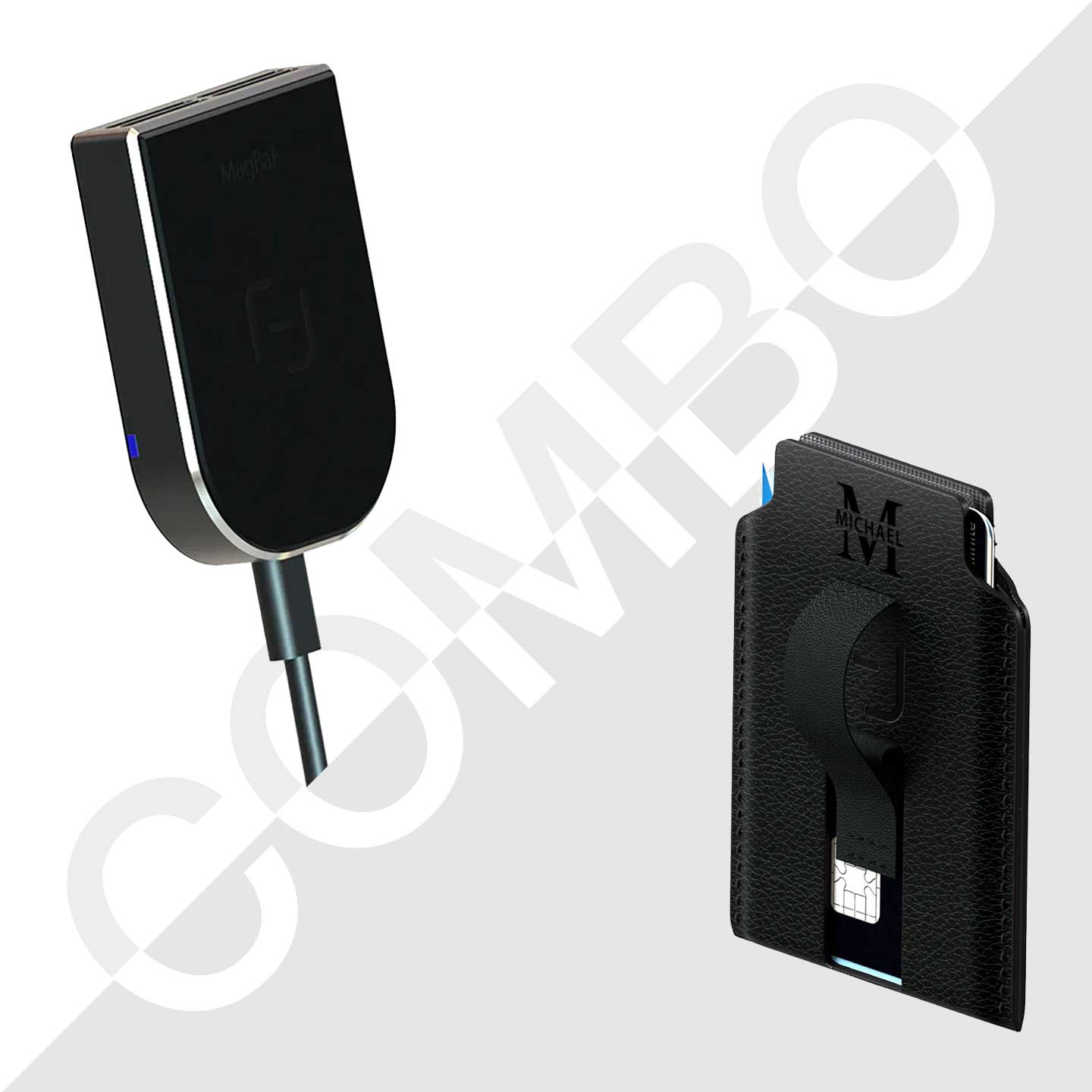 Car Charger + Wallet Combo - MoodPeach