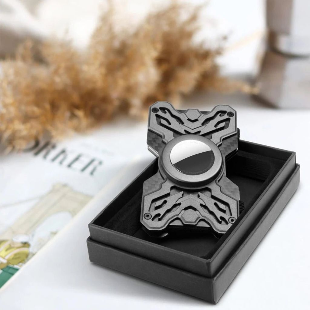 Carbon AirTag Wallet - MoodPeach