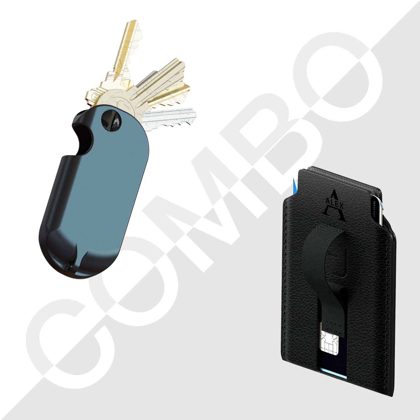 KeyTag + Personalized Wallet Combo - MoodPeach