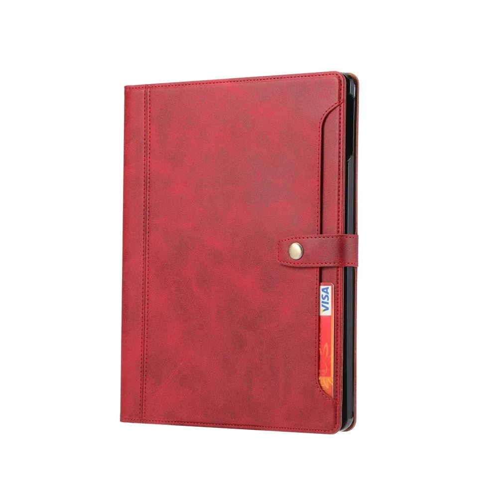 Leather Folio Case with Card Slots & Pencil Holder for iPad - MoodPeach