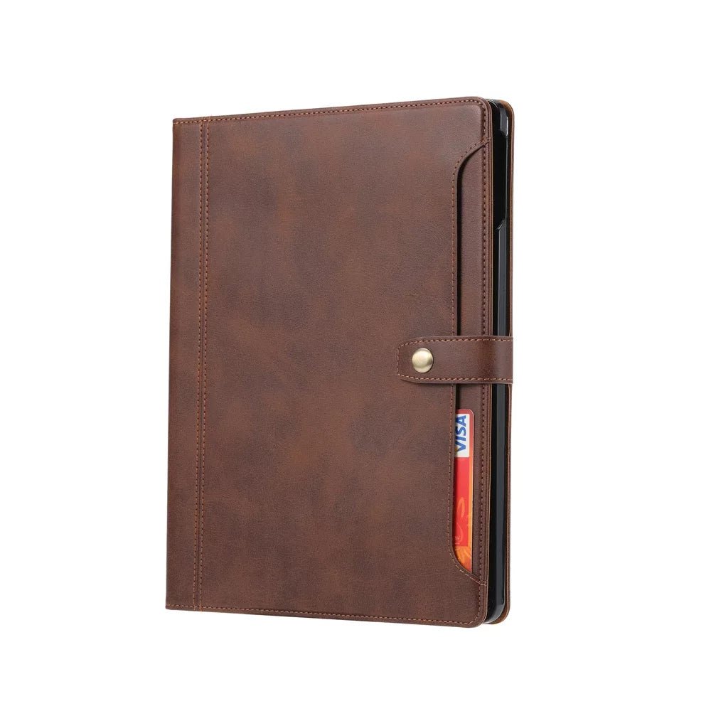 Leather Folio Case with Card Slots & Pencil Holder for iPad - MoodPeach