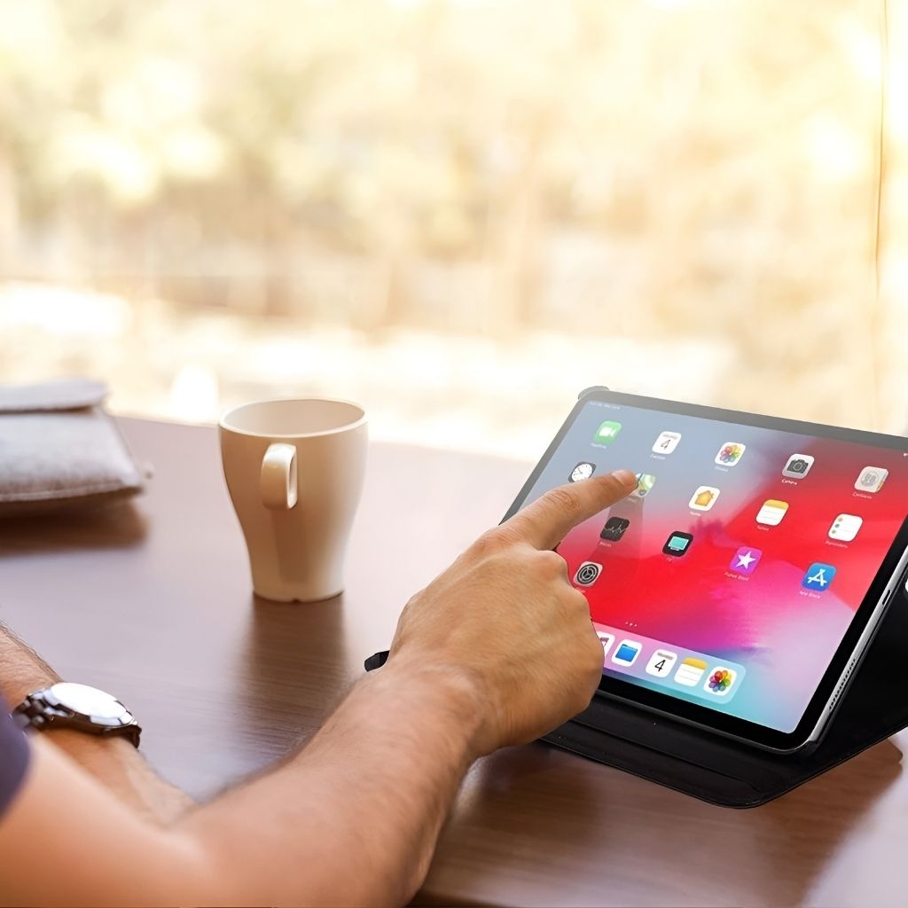 Leather Folio Case with Kickstand for iPad - MoodPeach