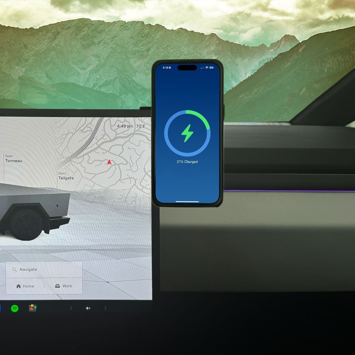 MagBak Phone Mount And Charger for Tesla Cybertruck - MoodPeach