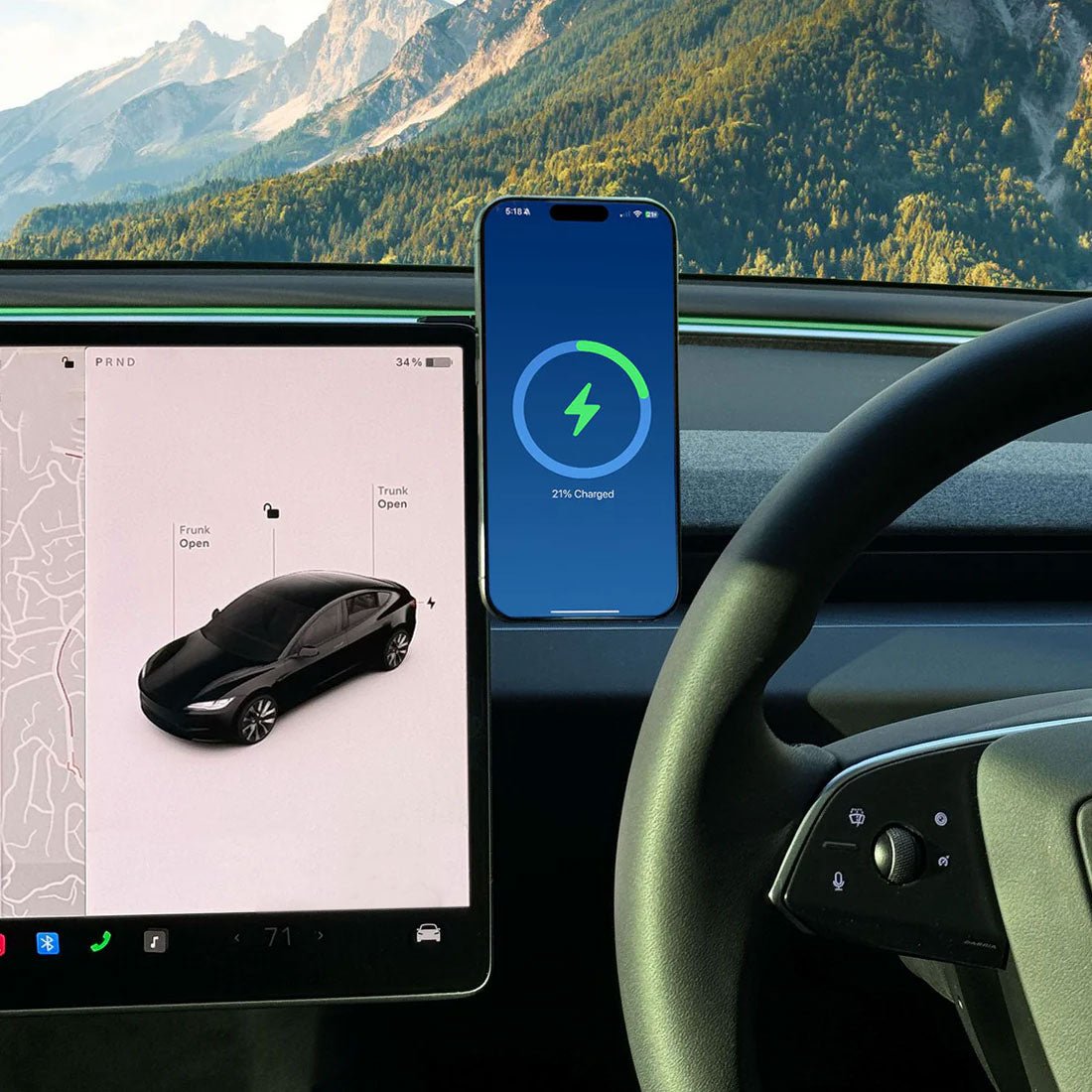 MagBak Phone Mount And Charger for Tesla Model 3 and Y - MoodPeach