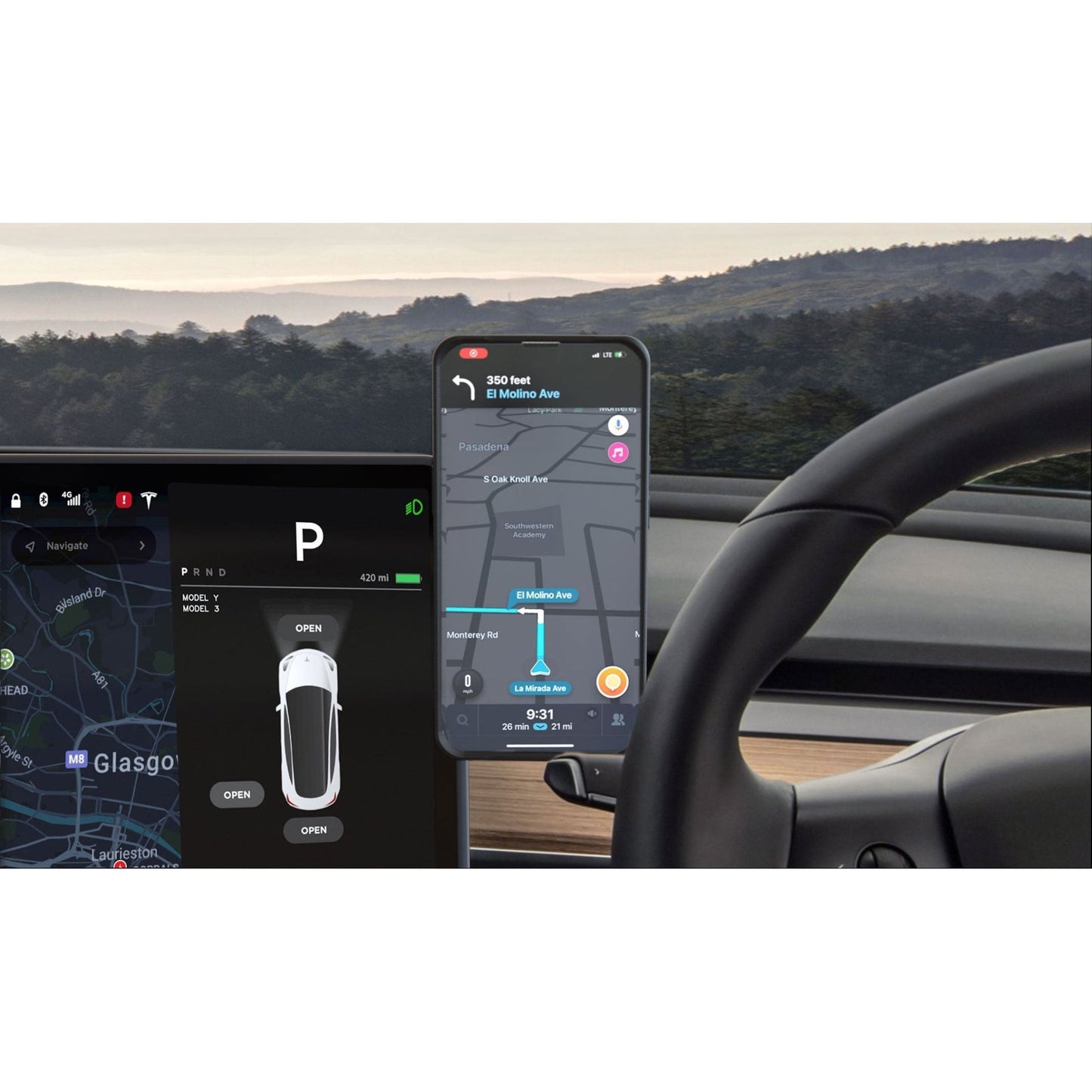 MagBak Phone Mount And Charger for Tesla Model 3 and Y Bundle - MoodPeach