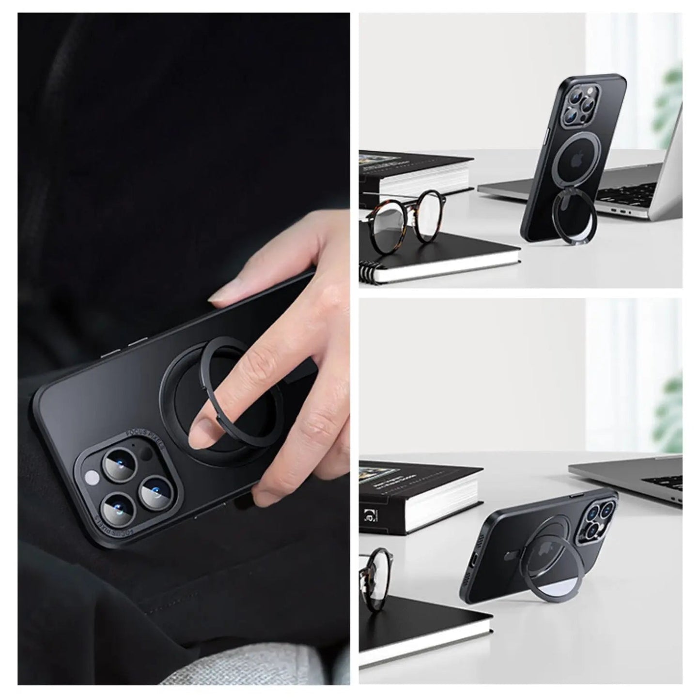 Magnetic Case with Kickstand for iPhone - MoodPeach