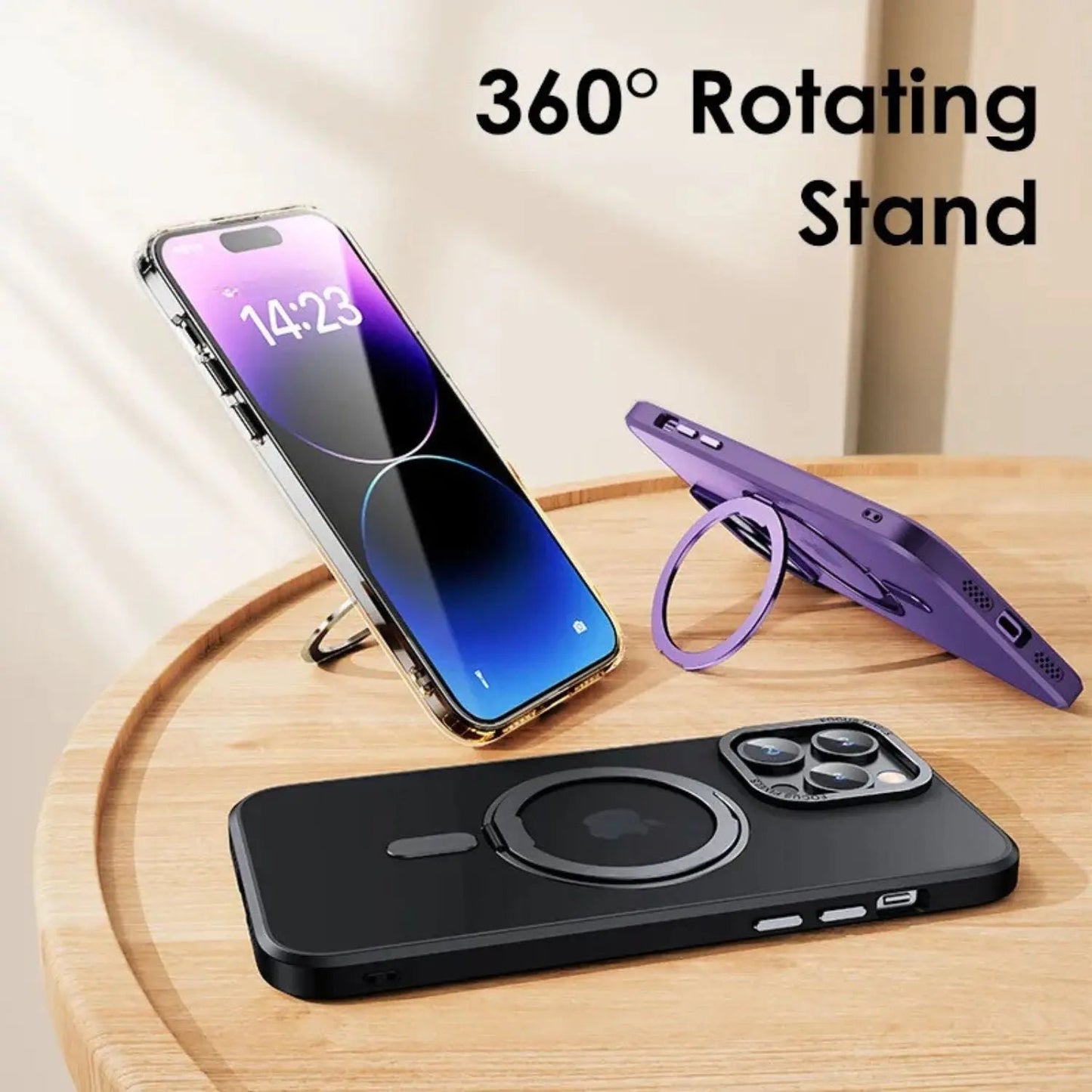 Magnetic Case with Kickstand for iPhone - MoodPeach