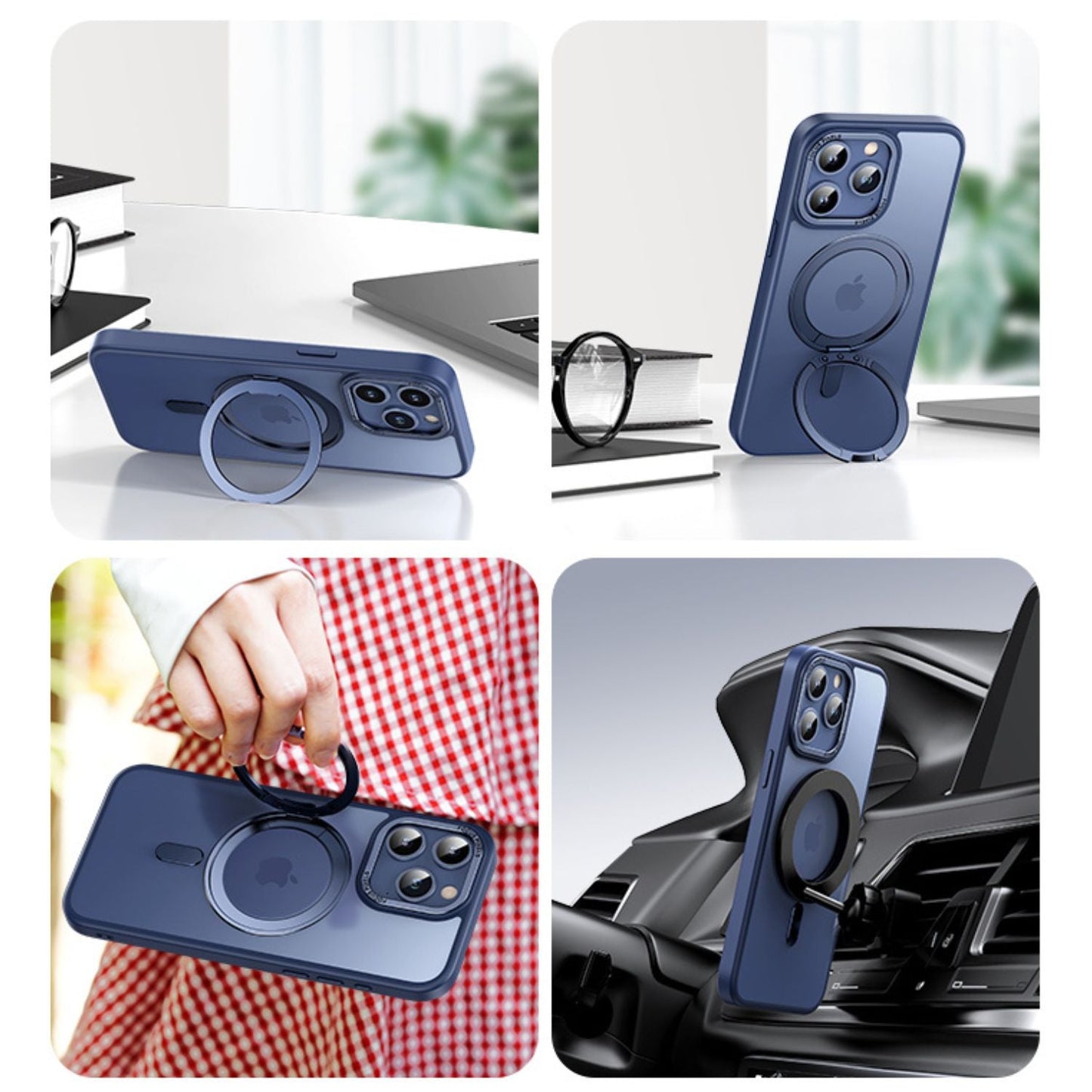 Magnetic Case with Kickstand for iPhone - MoodPeach