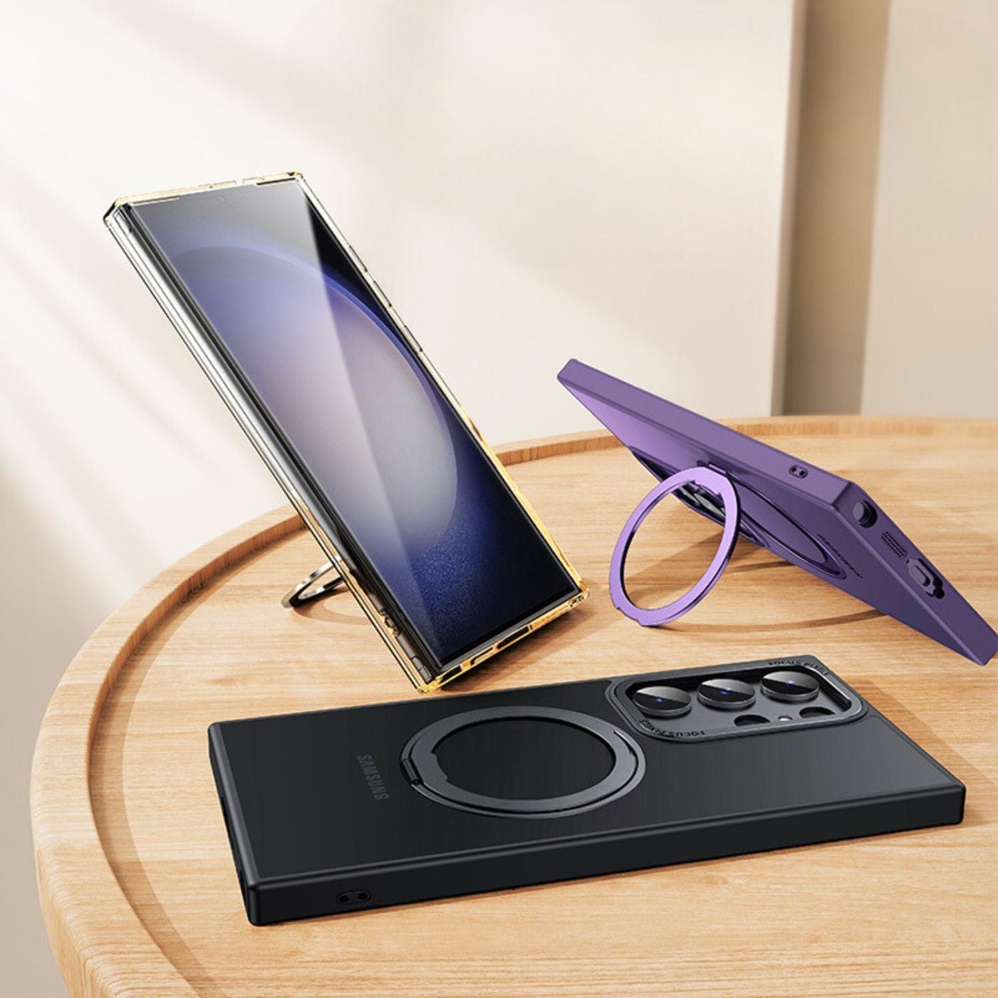 Magnetic Case with Kickstand for Samsung - MoodPeach