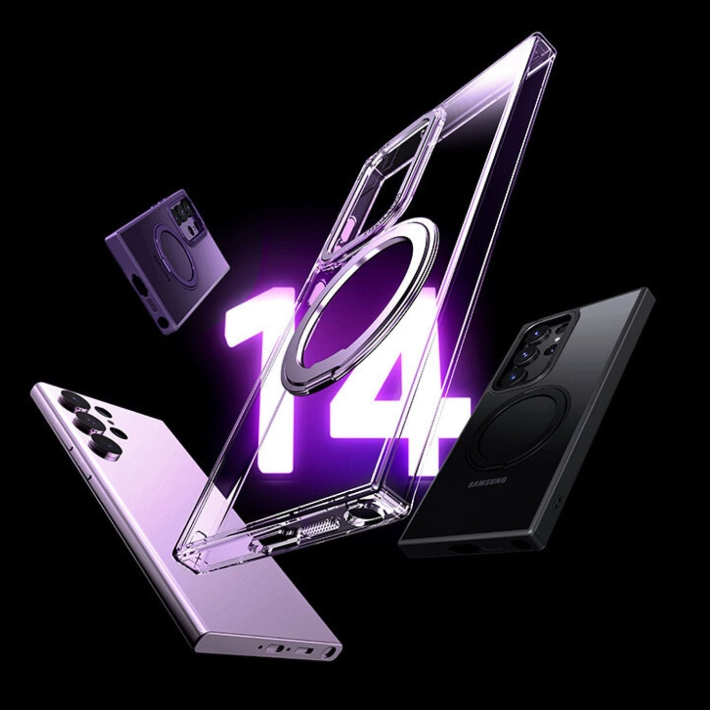 Magnetic Case with Kickstand for Samsung - MoodPeach