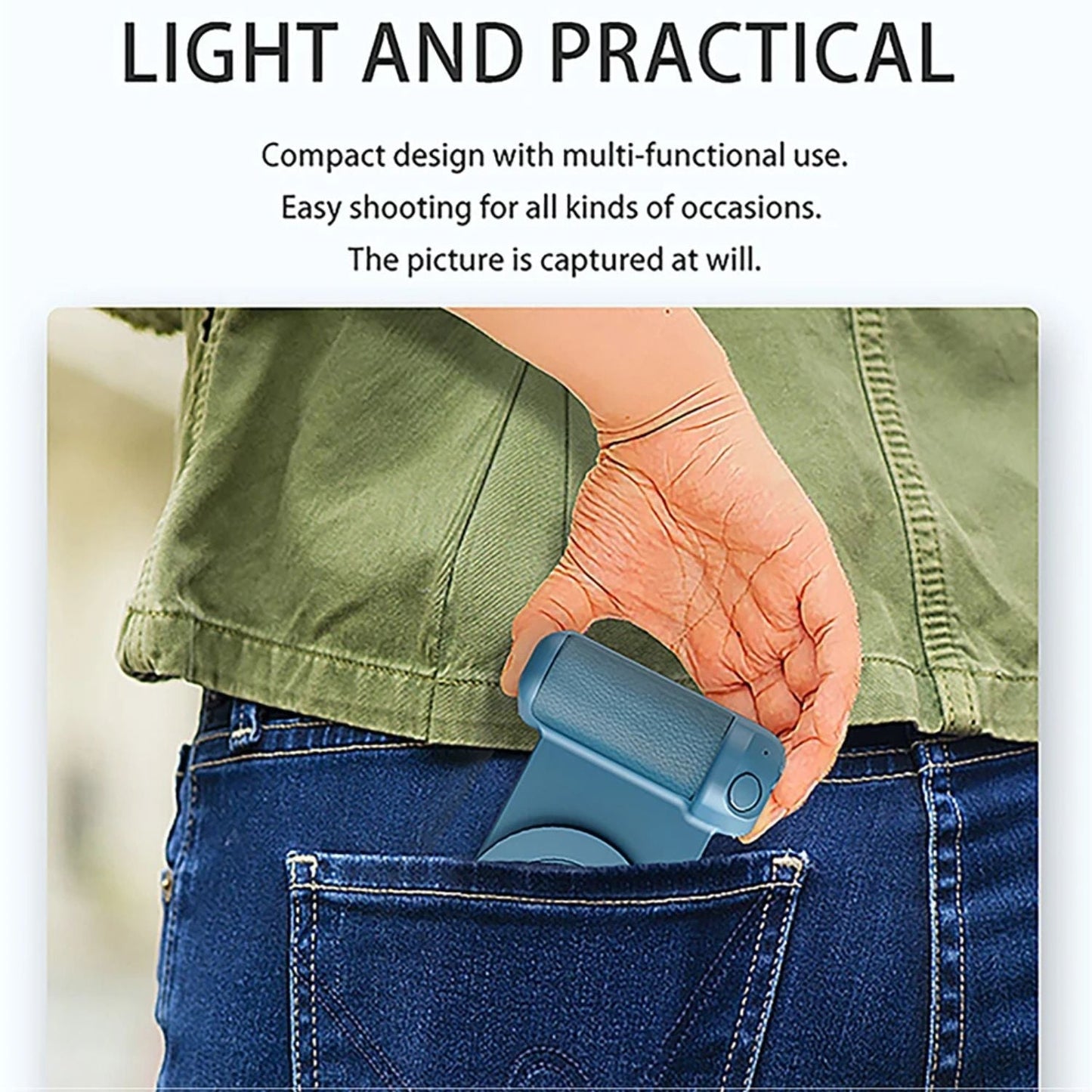 Magnetic Holder with Camera Snap & PowerBank - MoodPeach